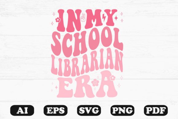 In My School Librarian Era Retro Wavy S