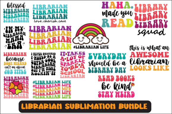 Librarian Svg Sublimation Design Bundle