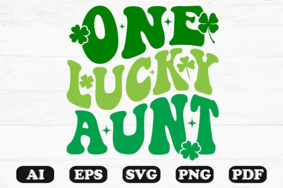 One Lucky Aunt Retro Wavy Svg T-shirt