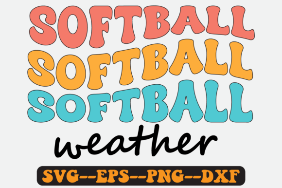 Softball Weather Groovy Retro Svg Design